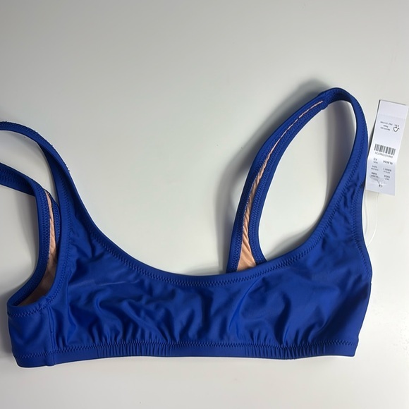 J. Crew Other - J. Crew Bikini Top Blue Tan Scoop Neck Size XS NWT